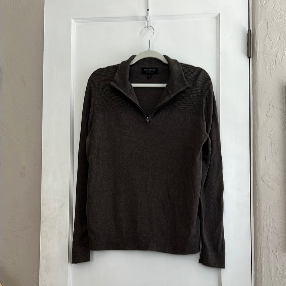 Banana Republic Brownish Gray Quarter Zip Up Sweater Size Medium